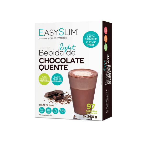 EasySlim Bebida Chocolate Quente 3 Saquetas