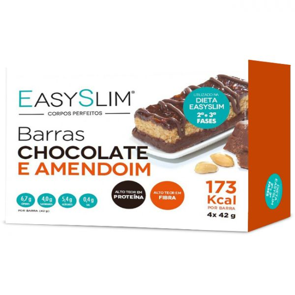 Easyslim Barras Chocolate e Amendoim 4 Barras