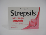 Strepsils Morango sem açúcar 16 Pastilhas