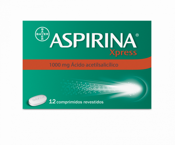 Aspirina Xpress, 1000 mg Fita termossoldada 12 Unidade(s) Comp revest