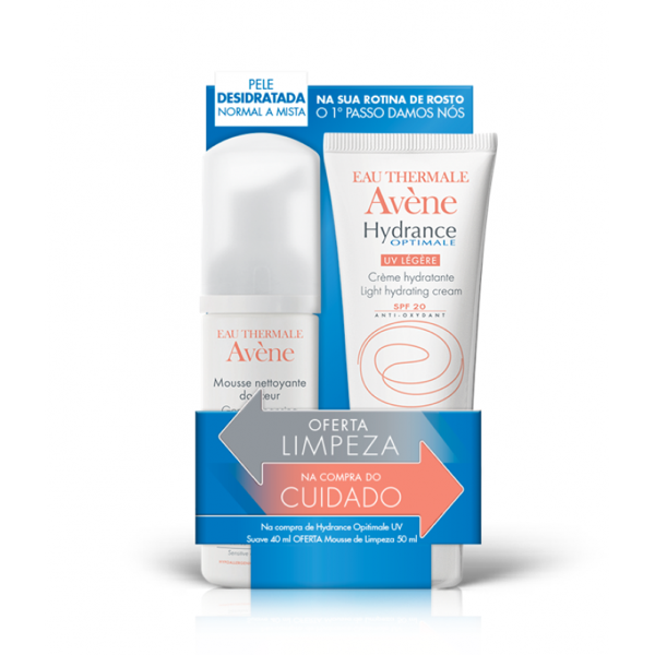 Avène Pack Hydrance Optimale UV Suave Creme c/ Oferta Mousse Limpeza Matificante