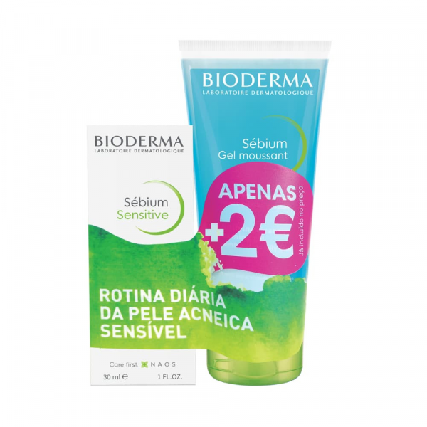 Bioderma Sbium Sensitive Creme 30 ml + Gel Moussant com Desconto de 2