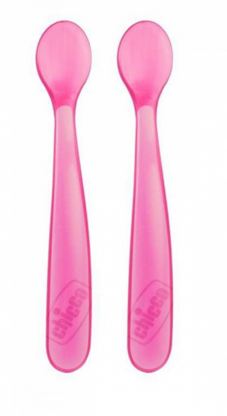 Chicco Colher Silicone 6m+ Rosa
