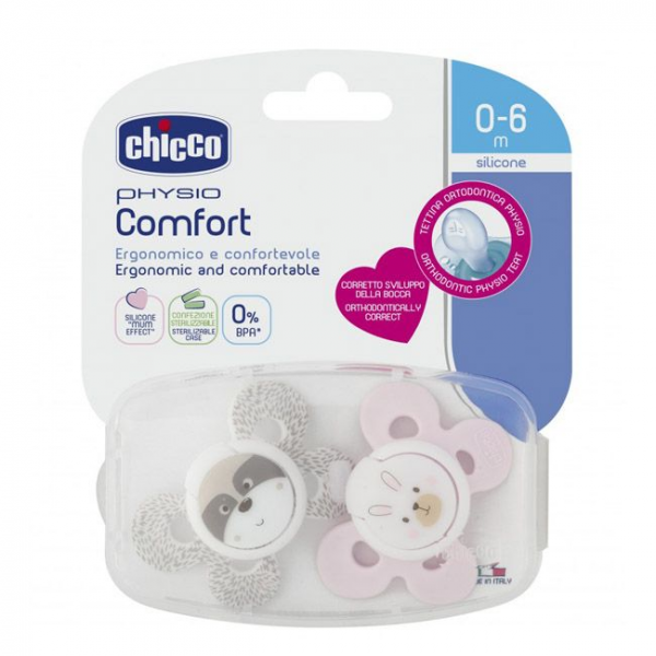 Chicco Physio Comfort Chupeta Silicone Girl 0-6M