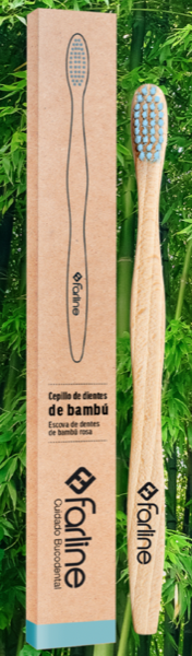 Farline Esc Dentes Bambu Azul