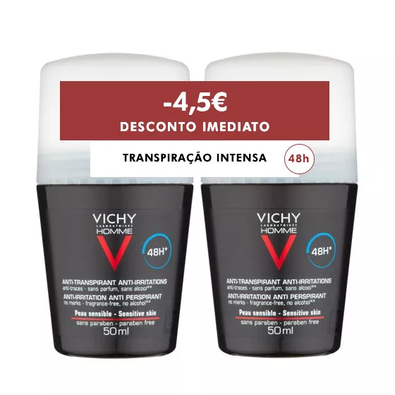 Vichy Homme Duo Desodorizante 48h para pele sensvel 2 x 50 ml com Desconto de 4,5